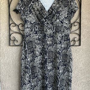 Talbots snake print sheath dress